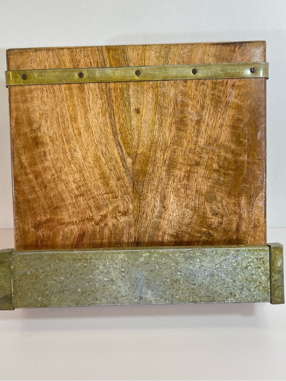 Mud Pie Rustic Metal Wooden Book Stand Kitchen Recipes Bibles Foldable 12” H EUC